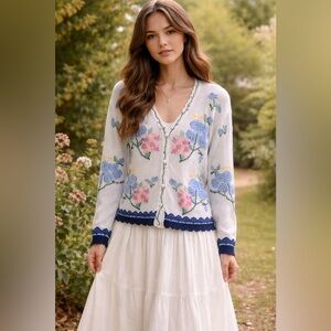 Vintage The Eagle’s Eye Oversized Floral Cardigan 🌸